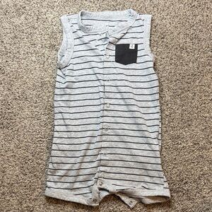 Carter's Gray and Black Striped Bodysuit